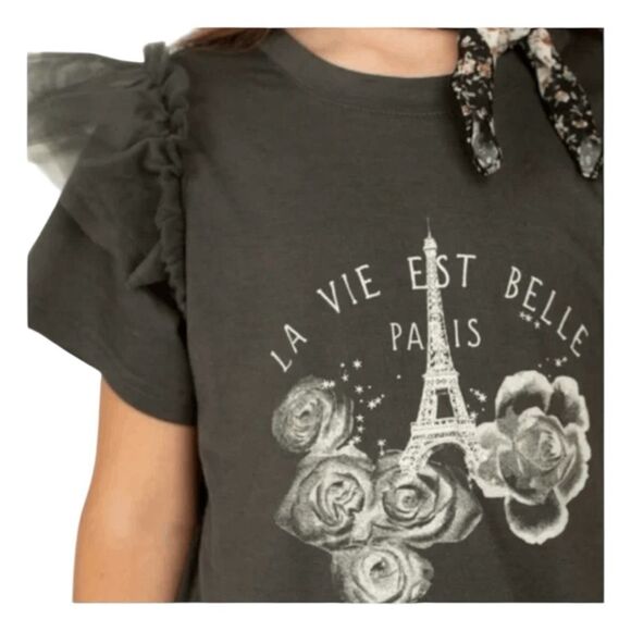 Mia Joy Joyfolie Peyton La Vie Est Belle Paris Midi Dress Gray Knit Tulle 3 - Picture 2 of 8